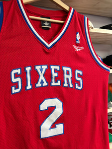 Vintage Reebok Hardwood Classics Sixers Moses Malone Jersey Size Medium