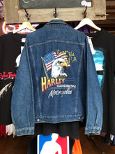 Load image into Gallery viewer, Vintage 90s Harley Davidson Eagle Graphic Denim Jacket Medium
