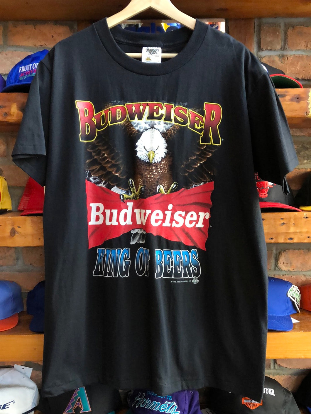 Vintage 1993 Single Stitched Budweiser King Of Beers Tee Size Large