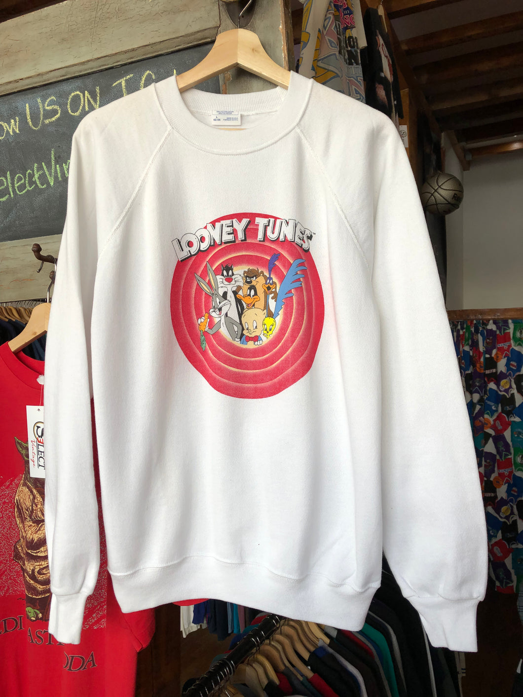 Vintage 1989 Looney Tunes Double Sided Crewneck Sweater Size Medium