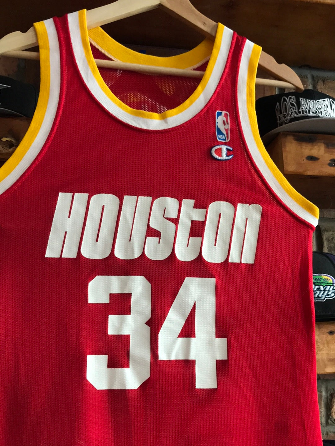 Vtg #34 HAKEEM OLAJUWON Houston Rockets NBA Champion Jersey 10-12