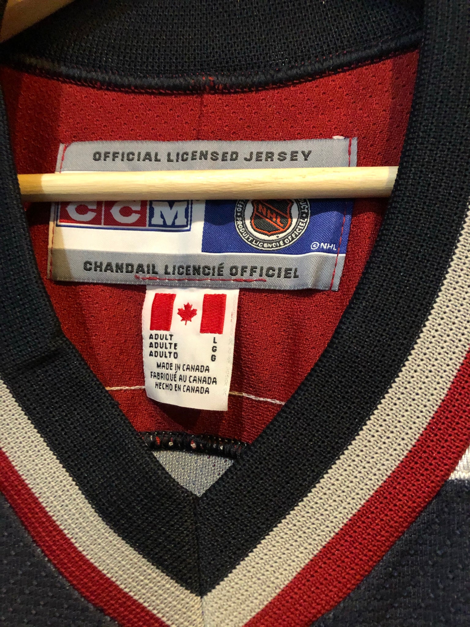 Vintage Vancouver Canucks CCM red gradient hockey jersey Alternate