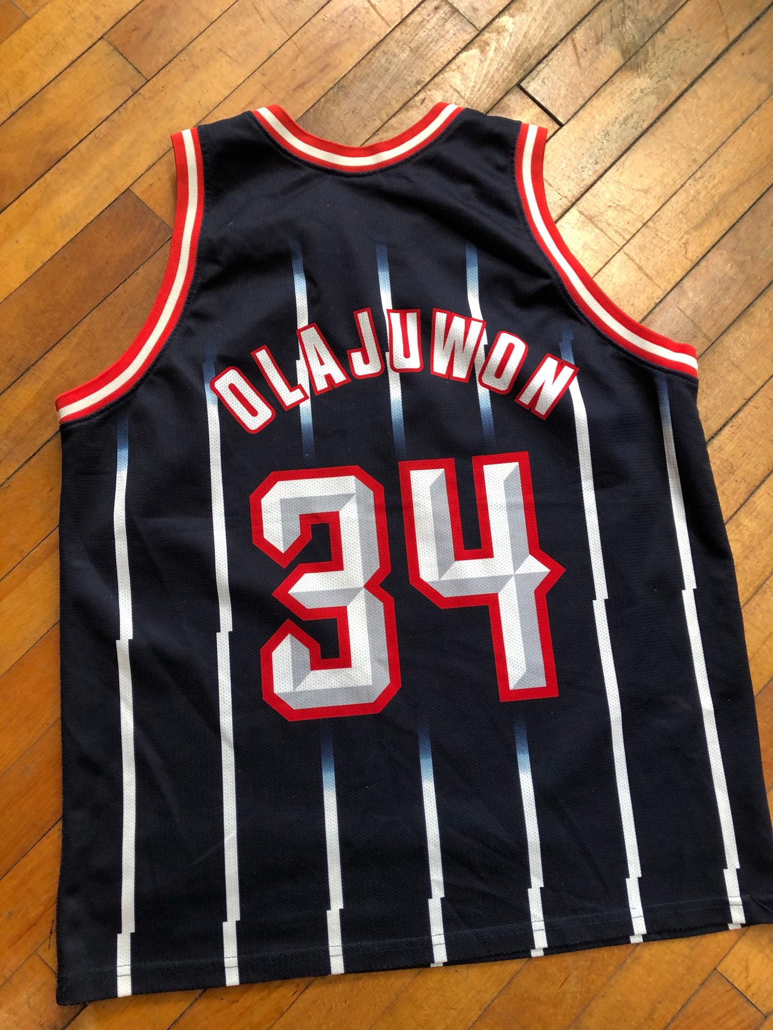 90s Houston Rockets Hakeem Olajuwon Champion Jersey