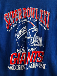 Vintage Trench 1987 Single Stitched New York Giants Super Bowl XXI NFC Champions Tee Size Medium