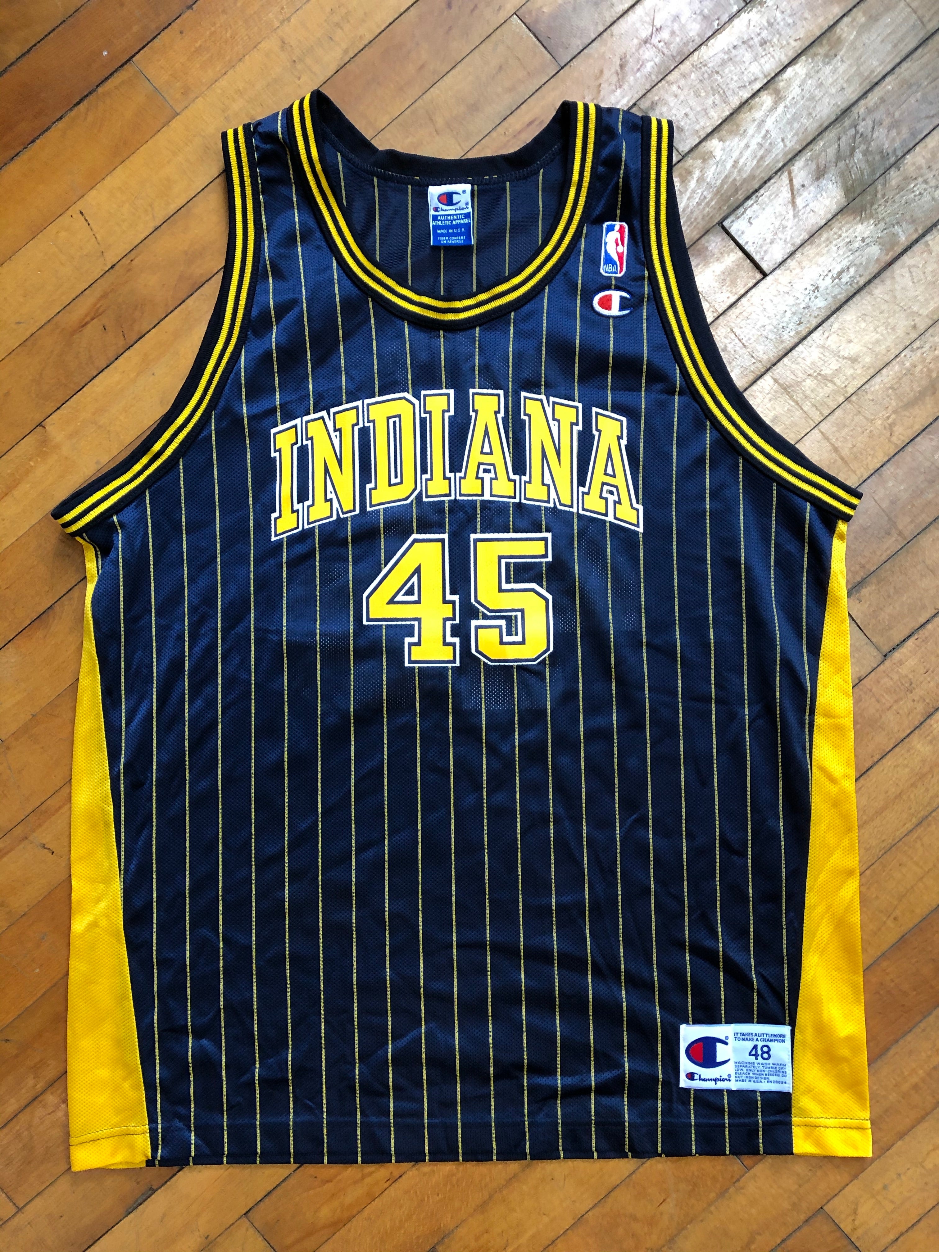 Indiana Pacers Rik Smits Champion Pinstripe Jersey 48 XL – Select