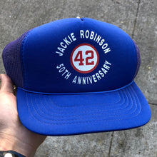Load image into Gallery viewer, Vintage Jackie Robinson 50TH Anniversary Trucker Snapback
