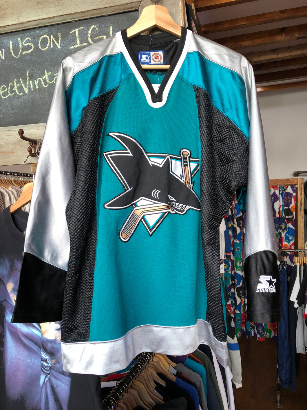 Vintage Starter San Jose Sharks Blank Jersey Size L / XL