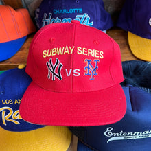 Load image into Gallery viewer, Vintage 2000 Mets Yankees Subway Series Velcro Back Hat
