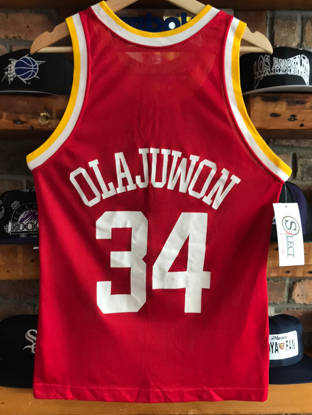 Vintage Houston Rockets Hakeem Olajuwon Blue Champion Jersey (Size 52-XXL)