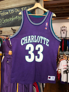 Vintage Charlotte Hornets Alonzo Mourning Jersey 48 XL