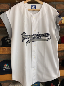 Vintage Starter GeorgeTown Hoyas Blank Cut Off Baseball Jersey Size XL