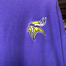 Load image into Gallery viewer, Vintage Logo Athletic Minnesota Vikings Embroidered Mock Neck Long Sleeve Tee Size XL
