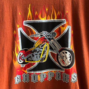 Vintage Choppers Flame Logo Long Sleeve Tee Size Medium