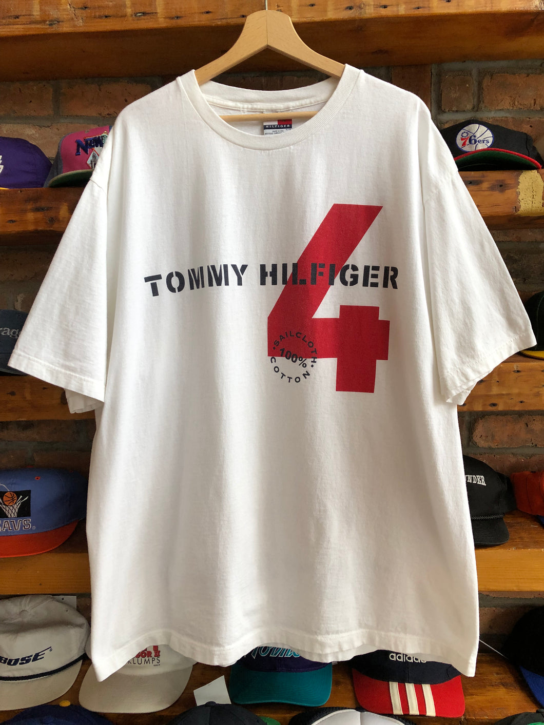 Vintage Tommy Hilfiger Sail Cloth 100% Cotton Tee Size XL