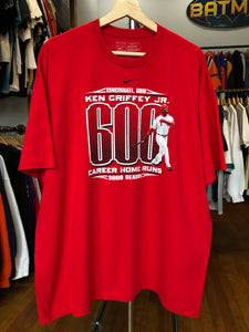 2008 Center Swoosh Nike Ken Griffey JR 600 Career Home Runs Double Sided Tee Size XL