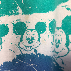 Vintage Single Stitched Disney Character Fashions All Over Print Mickey Mouse Tee Size XL