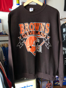Vintage Logo 7 Cleveland Browns Crewneck Sweater Size Medium
