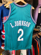 Load image into Gallery viewer, Vintage Early 90s Champion Charlotte Hornets Larry Johnson Sz 40 Medium
