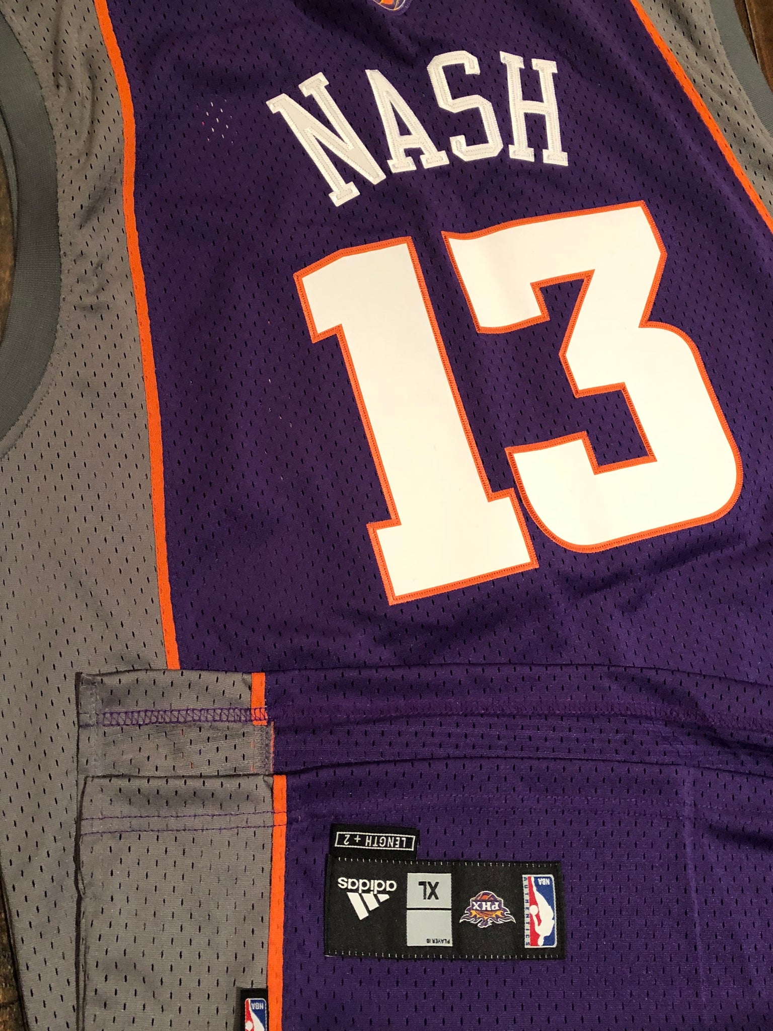 Steve Nash Phoenix Suns Adidas Purple/Gray Sewn Jersey Men's Size M Length+2